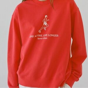 Sporty & Rich Red Vintage Style Sweatshirt